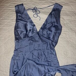 Plunge Cowl Back Maxi Dress- Size L